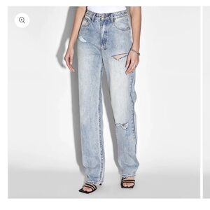 KSUBI Playback "Skream Trashed" High Waisted Distressed Jean, size 26